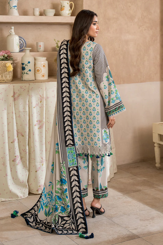 3-Pc Unstitched Embroidered Staple Suit